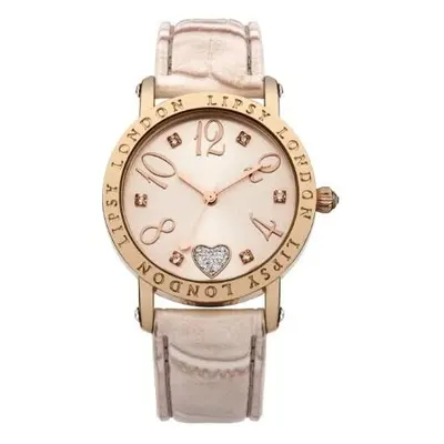 Lipsy London Womens Watch with Rose Gold Dial and Blush Pink Strap, 34mm Diameter Case in Brande