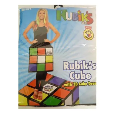 Large Ladies Rubik's Cube 3d Costume - Rubiks Dress Fancy Womens 80s Retro - costume rubiks cube