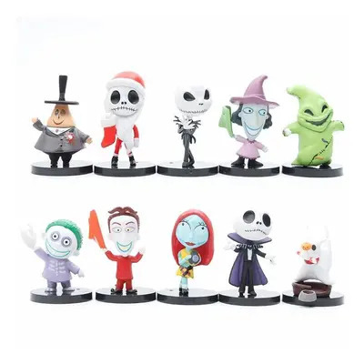 (10pcs) 7/10Pcs Jack Skellington Figure Nightmare Before Christmas Doll Toys Kids Xmas