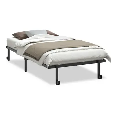 (black, x cm) vidaXL Bed Frame without Mattress Foldable White 90x190 cm Steel