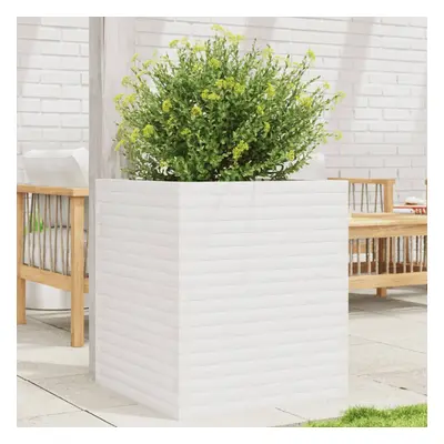 vidaXL Garden Planter Outdoor Flower Pot Planter Pot White Solid Wood Pine