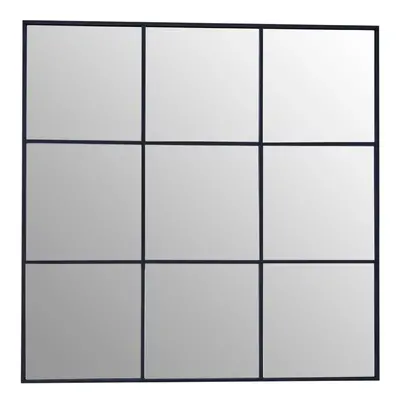 Premier Housewares Grid Wall Mirror with Black Finish Frame