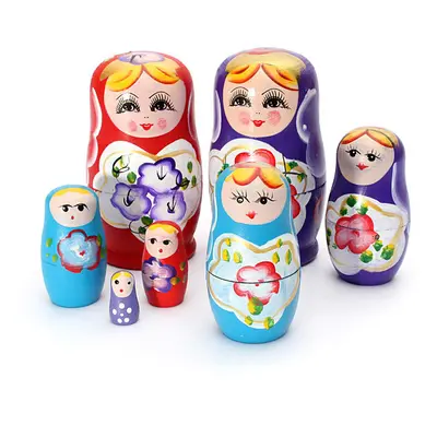 Lovely Russian Nesting Matryoshka 5-Piece Wooden Doll Set