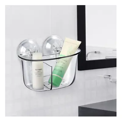 Double Strong Vacuum Suction Cup Storage Box Rack Bathroom Shelf Wall Stand Rack