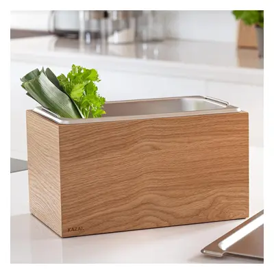 Design organic waste bin 4.5L, dishwasher safe, made of solid wood veneer | Kitchen countertop o