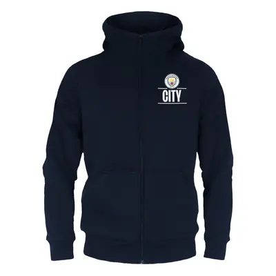 (Navy Blue, Years) Manchester City FC Official Football Gift Boys Fleece Zip Hoody