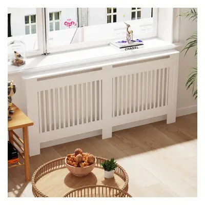 (XL(172 x 19x100cm), Vertical) 100cm Tall Radiator Cover Modern Cabinet MDF Slats Wood Grill