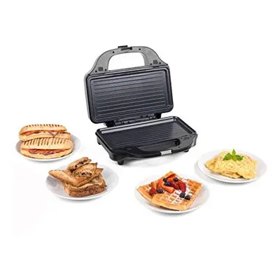 Salter EK2143FOUR 4-in-1 Snack Maker with Waffle, Panini, Toastie and Omelette Plates, W, Stainl