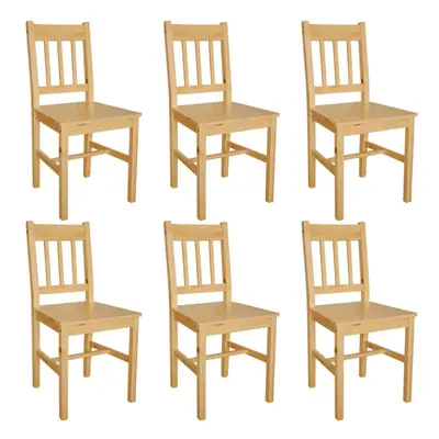 vidaXL 6x Dining Chairs Wood Natural Colour Living Room Kitchen Furniture Seat