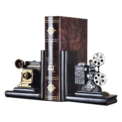 Shelf Book Ends Camera Movie Projector Bookends Heavy Vintage Storage Hipster Office Study CDs D