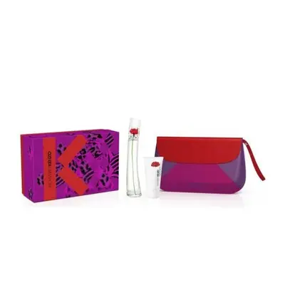 Kenzo Flowers Pcs Set: 1.7 Edp Sp + 1.7 Body Lotion + Purse