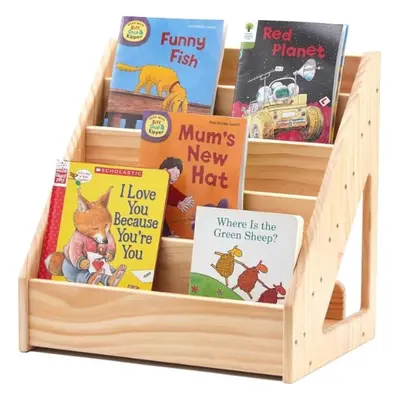 (Nutural) Montessori Bookshelf for Toddlers Years, Front-Facing Kids Bookshelf with Anti-Tilting