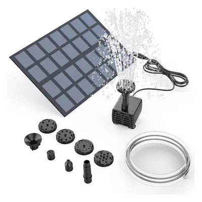 AISITIN2.5W DIY Solar Fountain Pump with Panel Solar Water Pump Kit with Nozzles and 4ft Water P