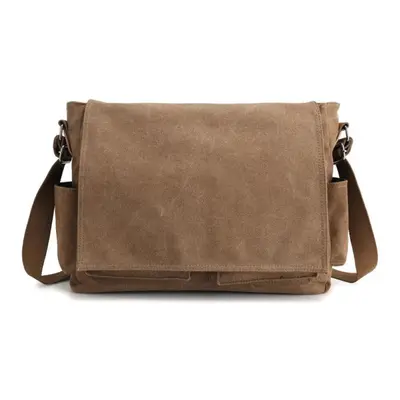 (brown, 38x11x30) Canvas Bag Men&apos;s Bag Solid Color Multi-function Cloth Bag Spring New High