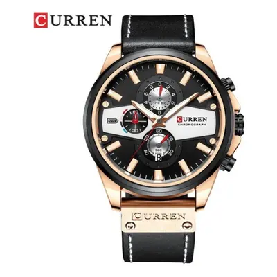 (black) Curren Man Watches Fashion Casual Quartz Sporty Wristwatches Blue Clock Male Chronograph