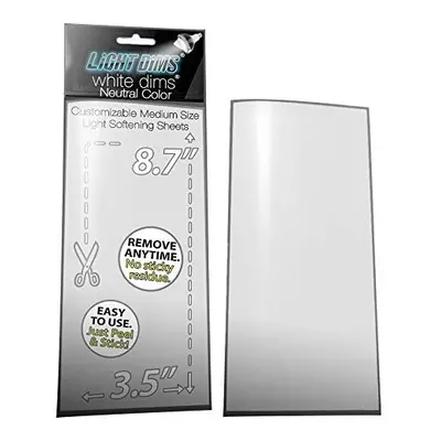 LightDims White Dims Dimming/Softening Sheets for Harsh LED Lights Medium Size (2 Sheets) Neutra