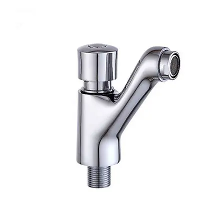 Wall Mounted Push Button Brass Cold Water Tap Bathroom Washbasin Automatic Closing delay Faucet 