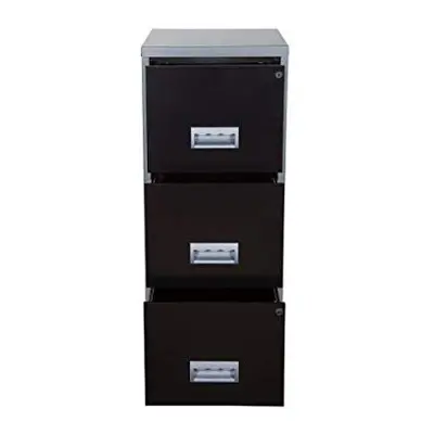 Pierre Henry A4 Drawer Maxi Filing Cabinet - Color: Silver/Black