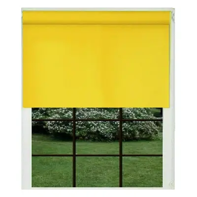 (240cm) Yellow Blackout 100% Thermal Fabric Roller Blinds