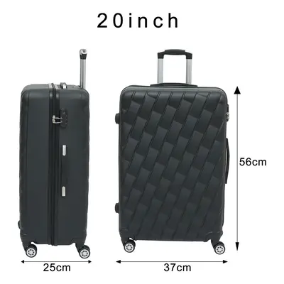 (CMY BLACK) 20'' Carry on Luggage Trolley Hand Cabin Suitcase