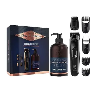 Men's Perfect Style Beard Kit Gift Set with Trimmer and Beard and Face Wash