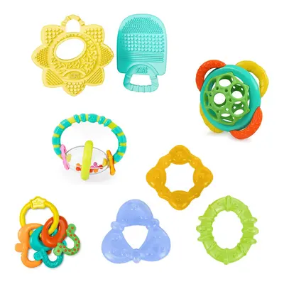 Bright Starts Teeth Relief 8pc Gift Set - BPA-Free Baby Teethers Refrigerated Teething Toys Unis