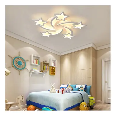 (5 Heads-Dimming Light) Modern LED Ceiling Light White Star Chandelier