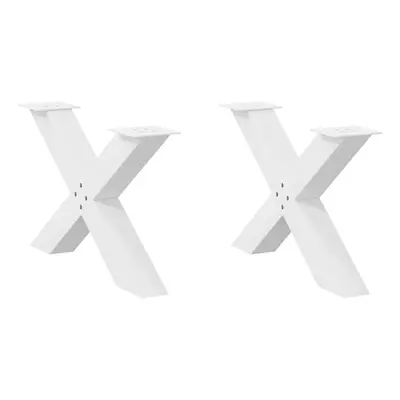 (white, x (42-43) cm (80 mm)/ pcs) vidaXL Dining Table Legs X-Shaped Desk Legs Kitchen Metal Fur