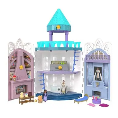 Wish Rosas Castle Dollhouse Playset with Posable Mini Dolls, Star Figure, Accessories, Light-Up 