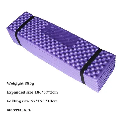 (purple) Outdoor Waterproof Camping Mattress Foldable Beach Pad Tent Sleeping Pad Ultralight Foa