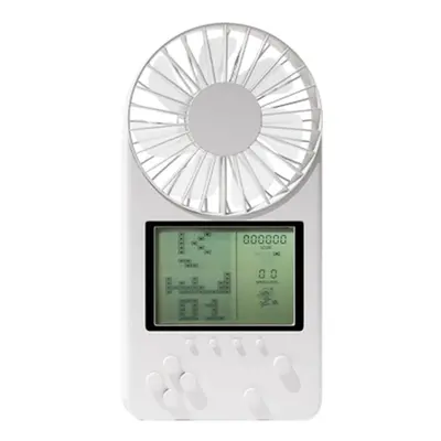 (White) Games Video Console Third Gear Mini USB Fan Retro Handheld Game Player Summer Portable F