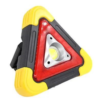 (Yellow) LED COB USB Solar Work Light Caution Lamp Modes Outdoor Camping Emergency Lantern