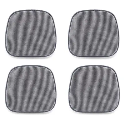 (4 Count (Pack of 1), Grey) Chair Cushion Memory Foam Pads Non Slip Honeycomb Pattern Square 15"