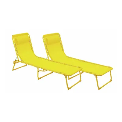 Home Set Of Sun Loungers - Yellow