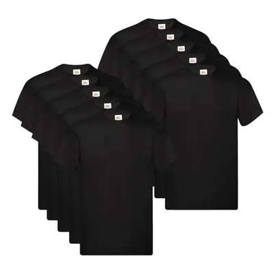 Fruit of the Loom 10x Original T-shirts Black 3XL Cotton Basic Casual Shirts