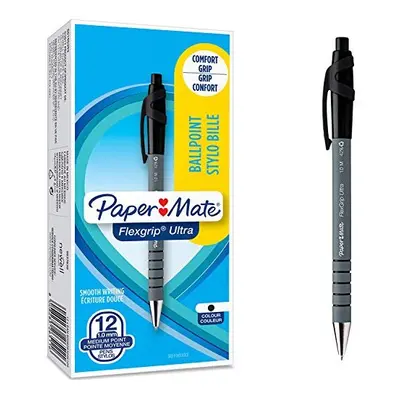 Paper Mate Flexgrip Ultra Retractable Ballpoint Pens | Medium Point (1.0mm) | Black | Count