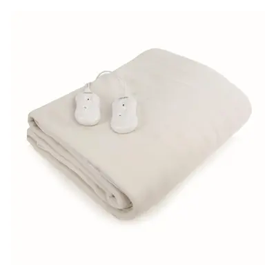 Carmen C81190 Double Fitted Electric Under Blanket with Overheat Protection, 65W x 2, White