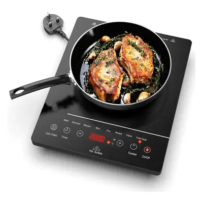 (Single) Pulg in Single Electric Hob with 4-Hour Timer, Power Levels Up to 2000W, Pre-set Functi