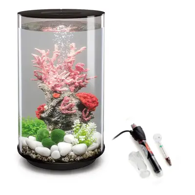 biOrb Tube 30L Black Aquarium with MCR LED Lighting and Heater Pack