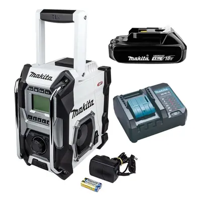 Makita Job Site Radio MR001GZ01 White 18v Digital Display + Battery + Charger