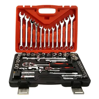 (61pcs Auto Repair Tool) Pcs Auto Repair Tool Set Combination Wrench and Drive Socket Tool Kit S