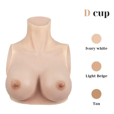 (ivory,white, D cup cotton filling) Silicone Breast Forms Simulated Skin Vibration C D E G Cup