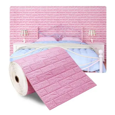 (pink, 20m) 5m/10m/20m 3D Wall Sticker Imitation Brick Bedroom Home Decor Waterproof Self-adhesi