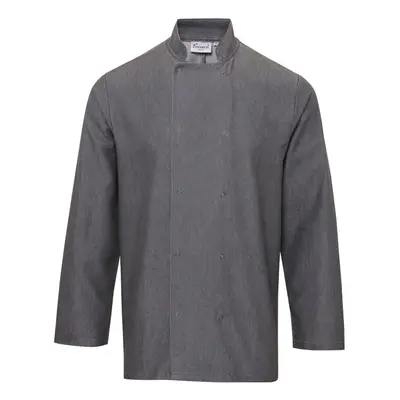 (XS, Grey Denim) Premier Unisex Denim Chefs Jacket