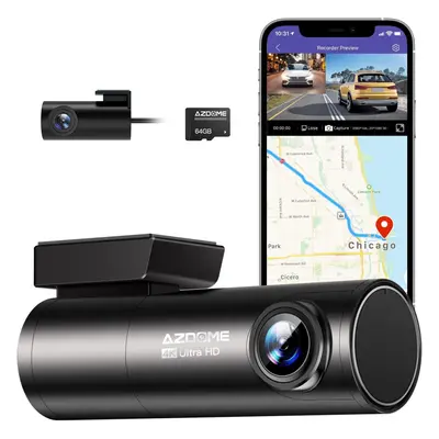 Azdome Dashcam ,4K Front and Rear,Voice control,GPS,parking,loop m300s