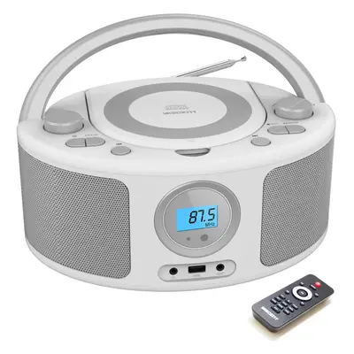 WISCENT CD Radio Portable CD Player Boombox with Bluetooth,FM Radio,CD-MP3/CD-R/CD-RW Compatible