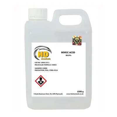 (1500g HDPE) Boric Acid 99.9% Pure Kills Ants Fleas Cockroaches