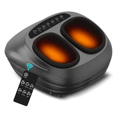 (ZL7, Black) Foot massager with heating function, foot massager with deep kneading and air press