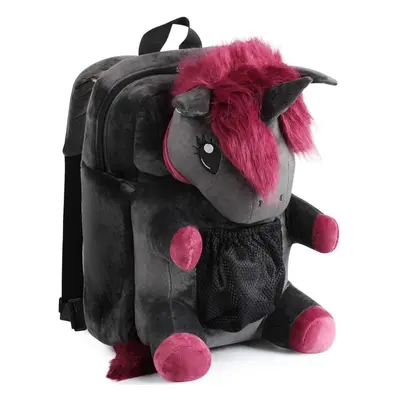 corimori Ruby The Punk Unicorn Schoolbag Backpack, Girls/Women, Black Plush Bag