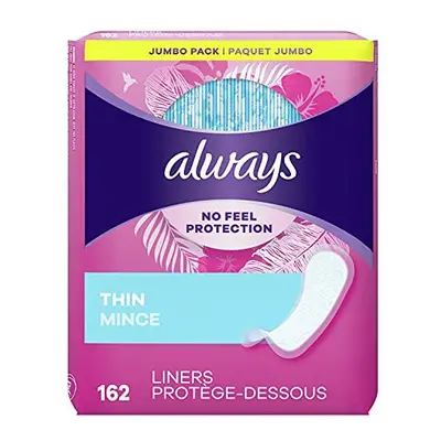 Always Thin Daily Wrapped Liners, Unscented, Count